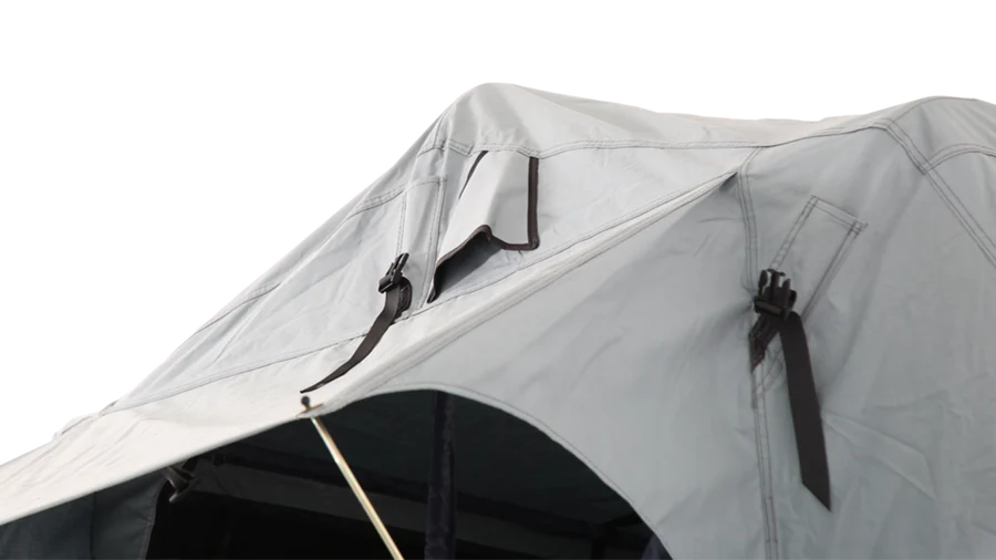 Close-up of Body Armor 4x4 Sky Ridge Pike Rooftop Tent frame and rainfly, highlighting durable materials and waterproof features