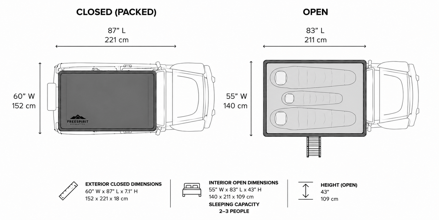 Freespirit Recreation Odyssey 55" Rooftop Tent