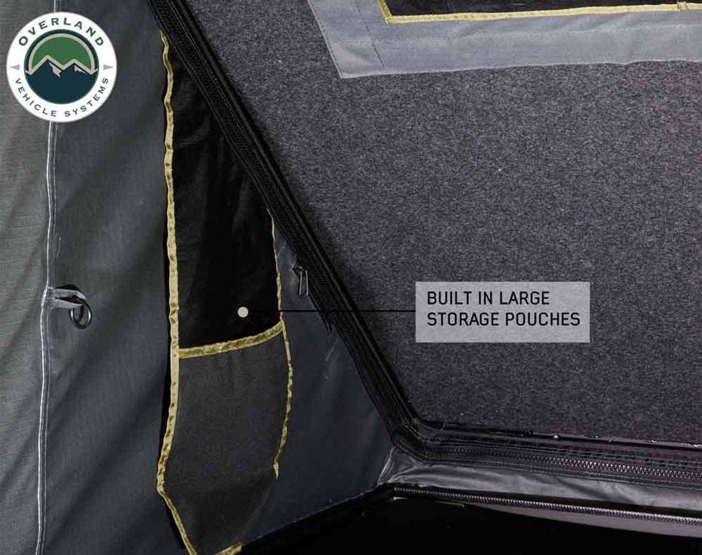 Interior view of OVS Mamba Clamshell with zipped window flap and side storage