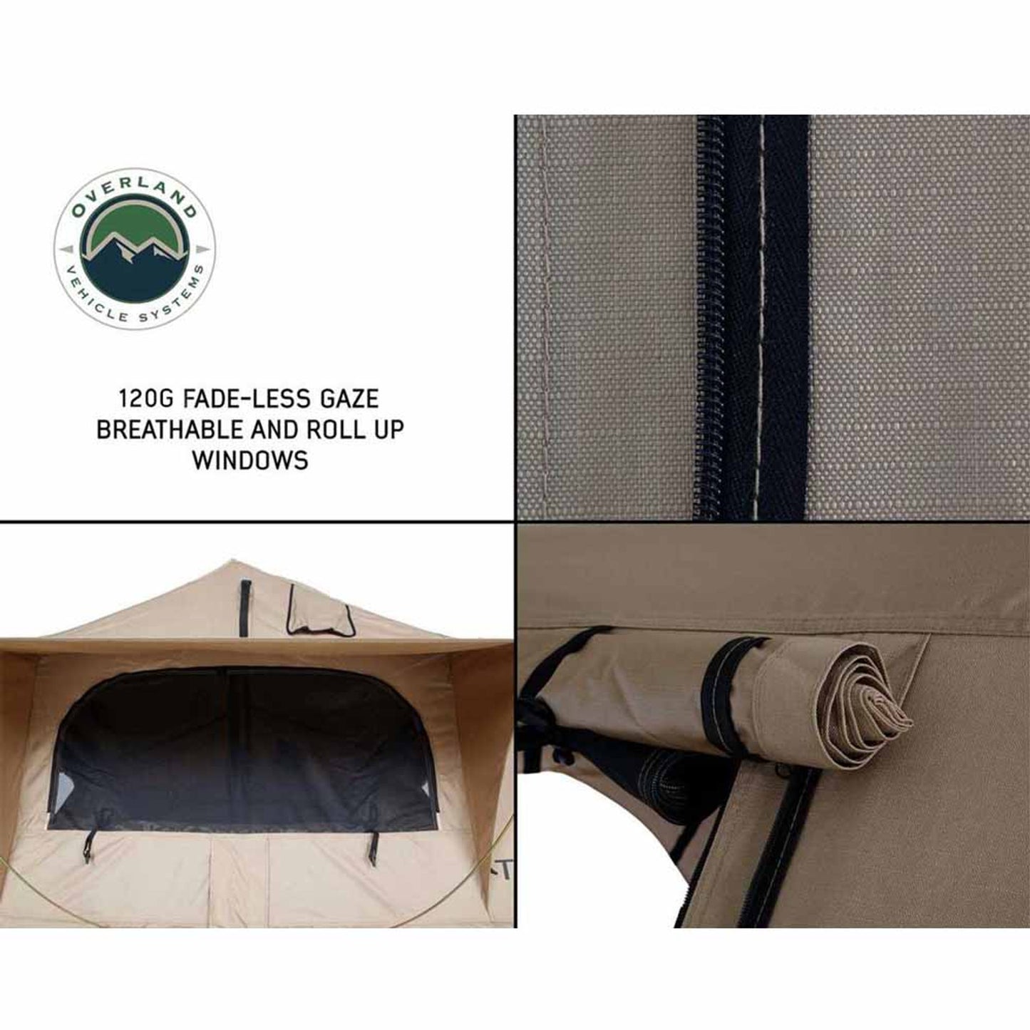 Close-up of weather-sealed stitching on OVS TMBK 3 tent’s canvas