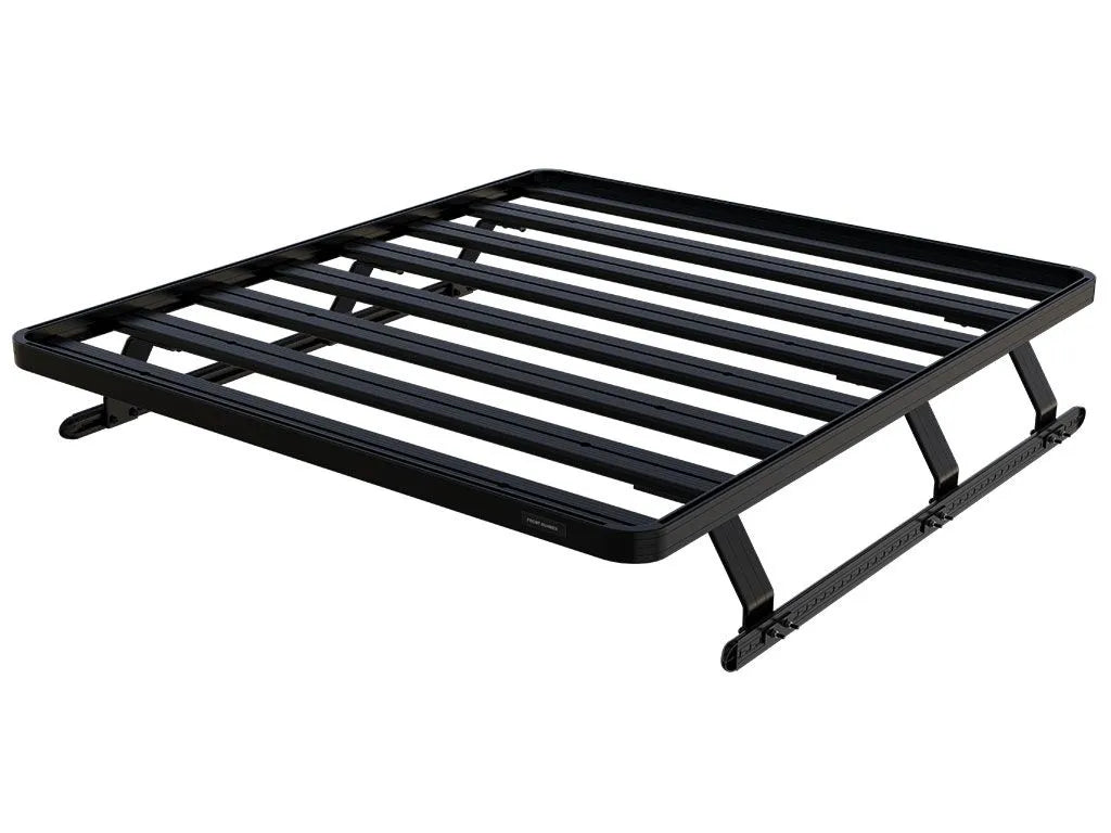 FrontRunner Slimline 2 Full Truck Bed Rack Kit from alternate angle, detailed product shot of lightweight modular rack system for pickup truck beds
