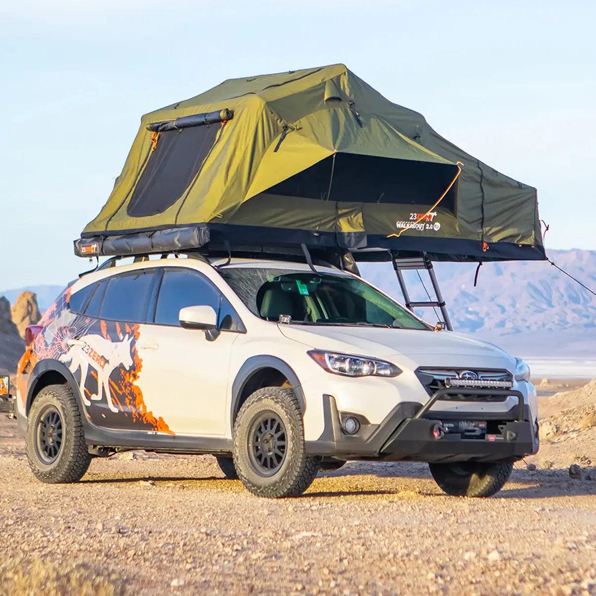 Angled side view of 23Zero Walkabout 72 2.0 – reinforced soft-shell cover for added protection on the trail