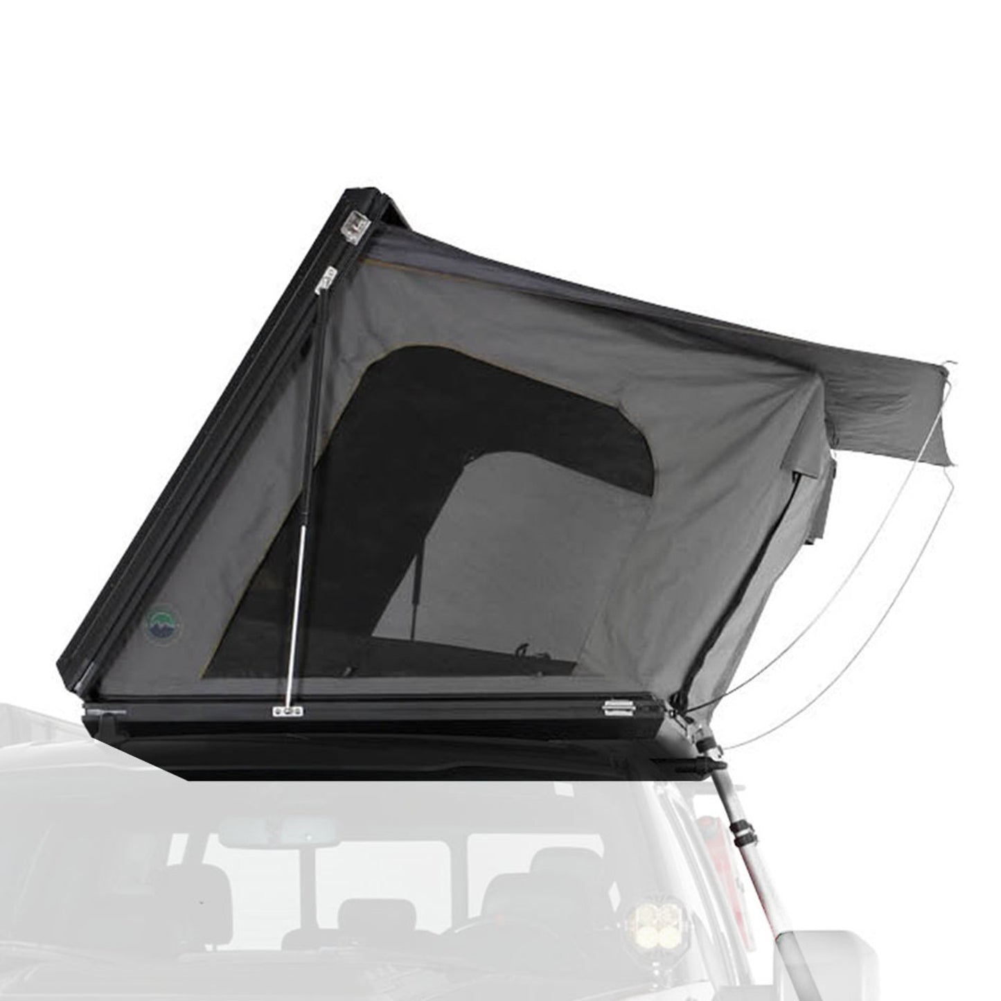 OVS Sidewinder rooftop tent closed with rainfly extended