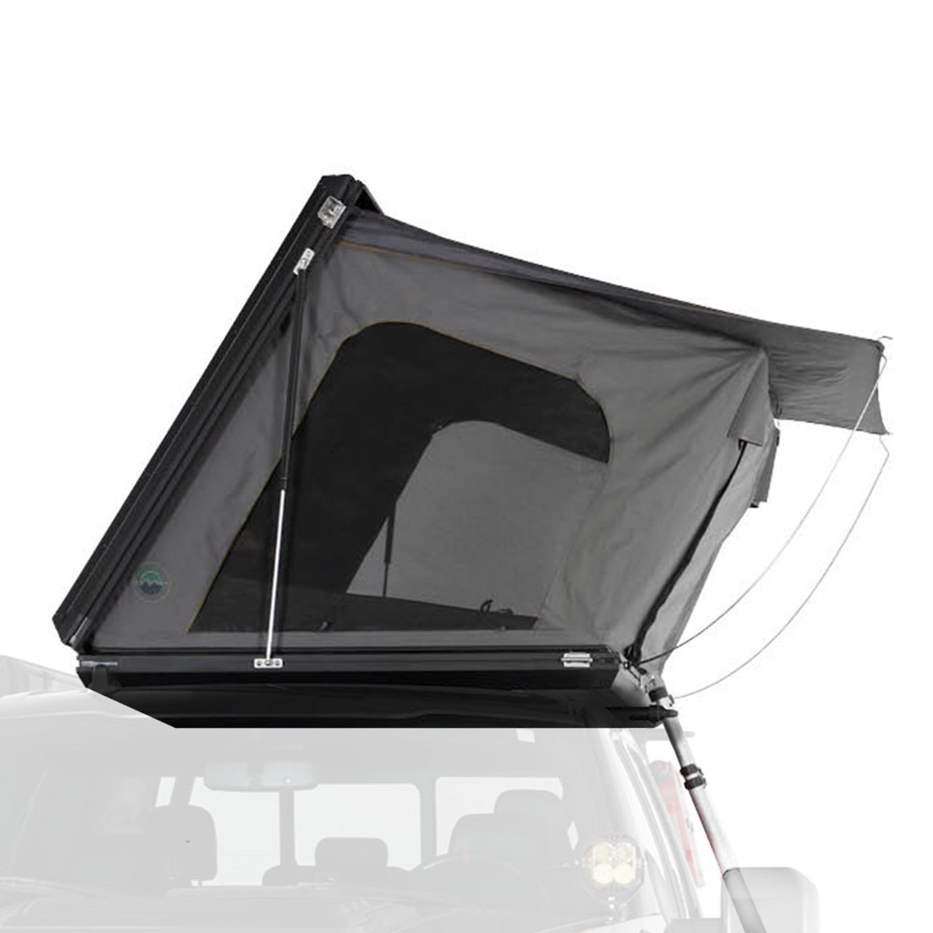 OVS Sidewinder rooftop tent closed with rainfly extended