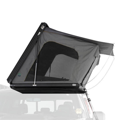 OVS Sidewinder rooftop tent closed with rainfly extended