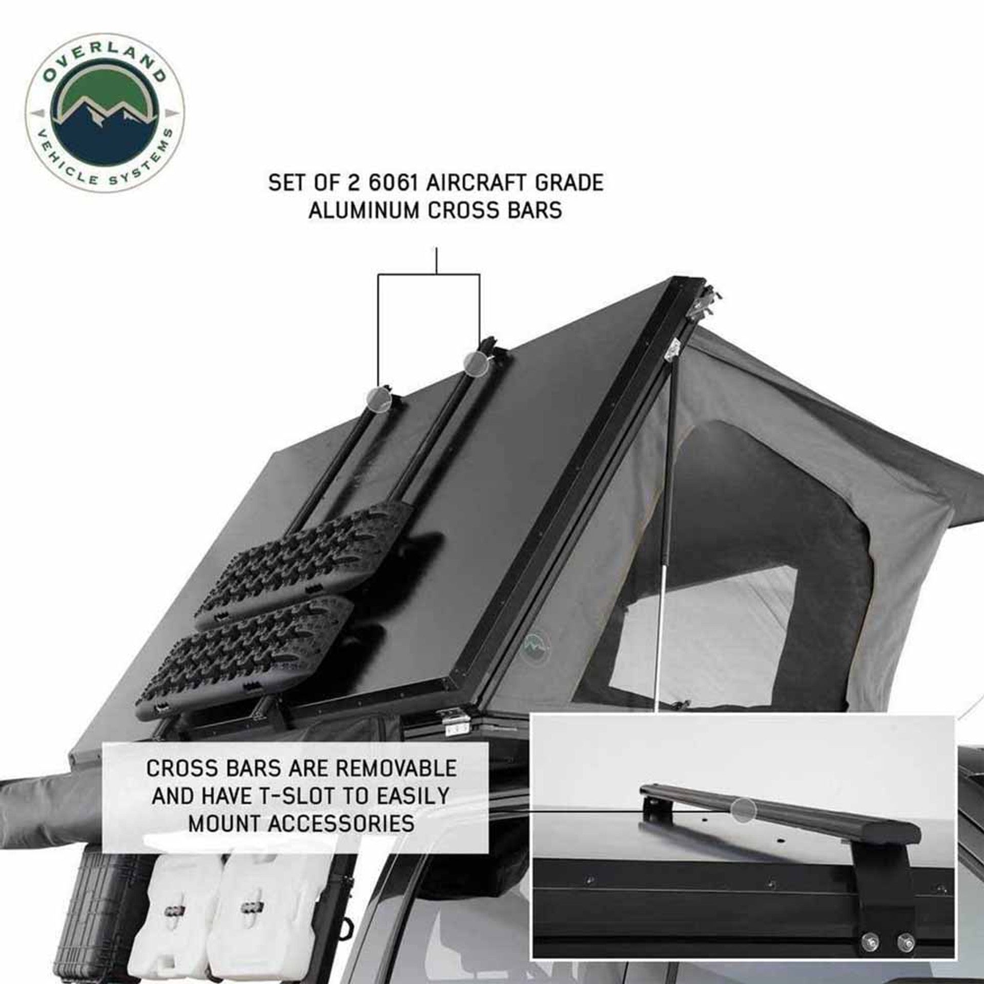 OVS Sidewinder tent with diagram showing dual gas strut assisted opening system
