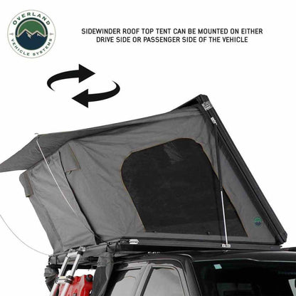 View of OVS Sidewinder with rainfly fully extended above door