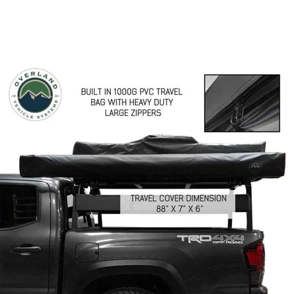 HD Nomadic 270 - Awning, Driver Side, Grey Body, Green Trim & Black Travel Cover