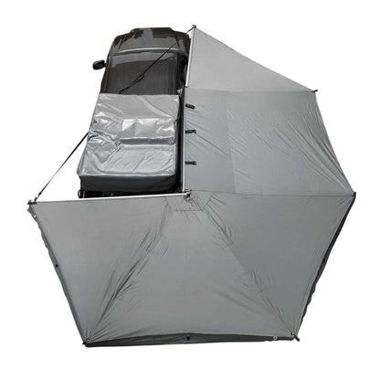 HD Nomadic 270 - Awning, Passenger Side, Grey Body, Green Trim & Black Travel Cover