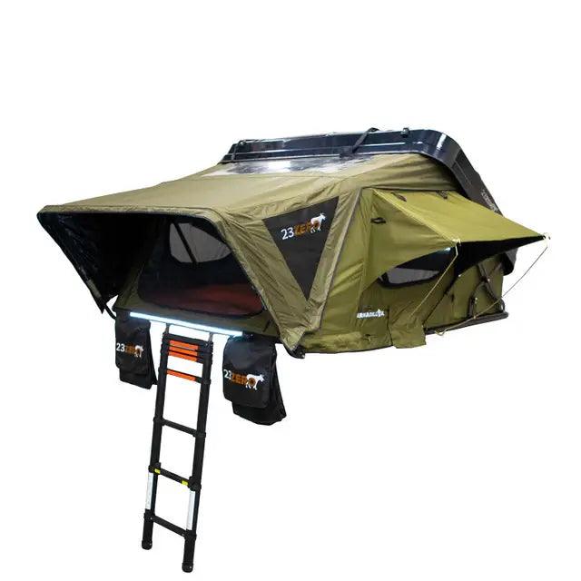 Open view of 23Zero Armadillo X3 Tent – large sleeping area with plush mattress for ultimate comfort