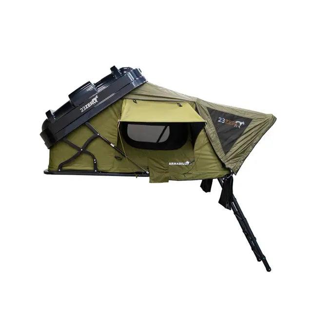 Other side, open view of 23Zero Armadillo X3 Tent – weatherproof, high-clearance entry for easy access