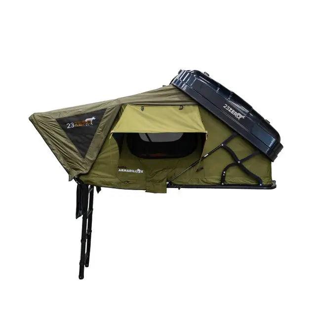 Side profile of 23Zero Armadillo X3 Rooftop Tent not mounted – spacious, all-season camping tent with ABS shell