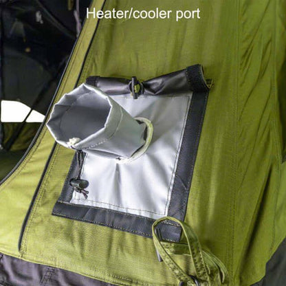 Close-up of 23Zero Walkabout 87 2.0 heater/cooler port – weather-resistant ECO13B material for all-season durability