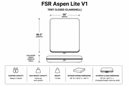 Freespirit Recreation Aspen Lite V1 Rooftop Tent