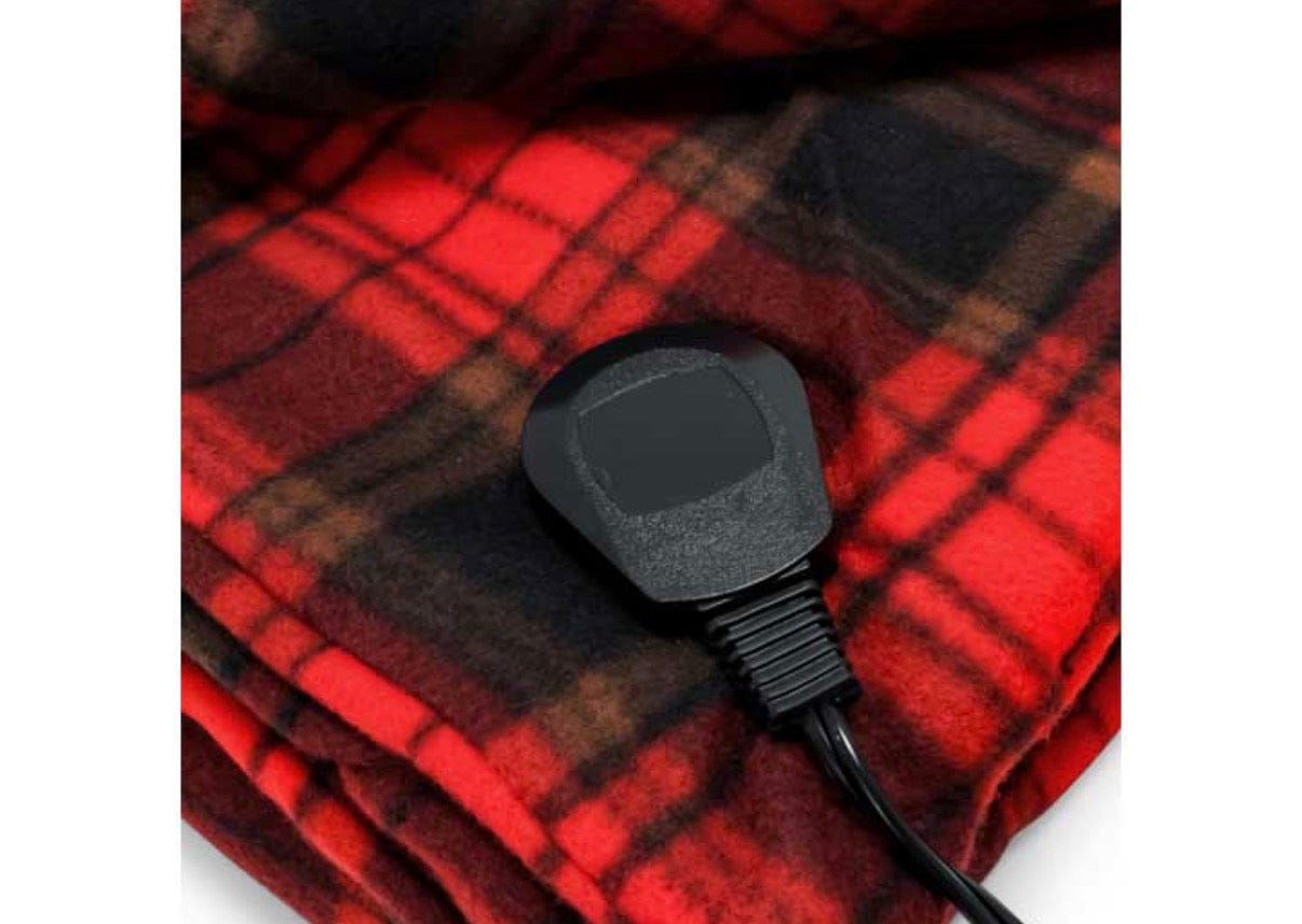 Camco Heated Blanket, 12Volt, 59IN X 43IN, Red/Black Plaid