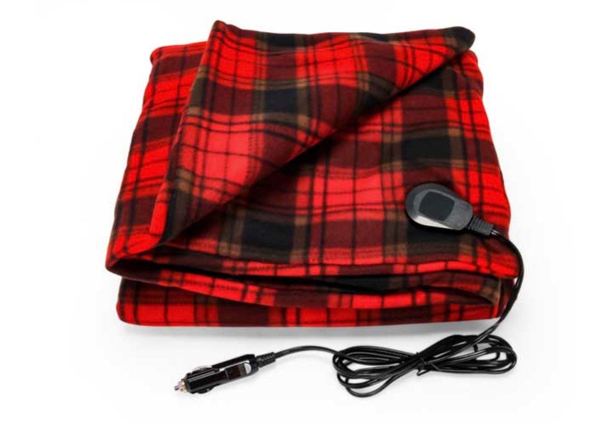 Camco Heated Blanket, 12Volt, 59IN X 43IN, Red/Black Plaid