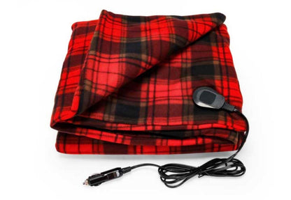 Camco Heated Blanket, 12Volt, 59IN X 43IN, Red/Black Plaid