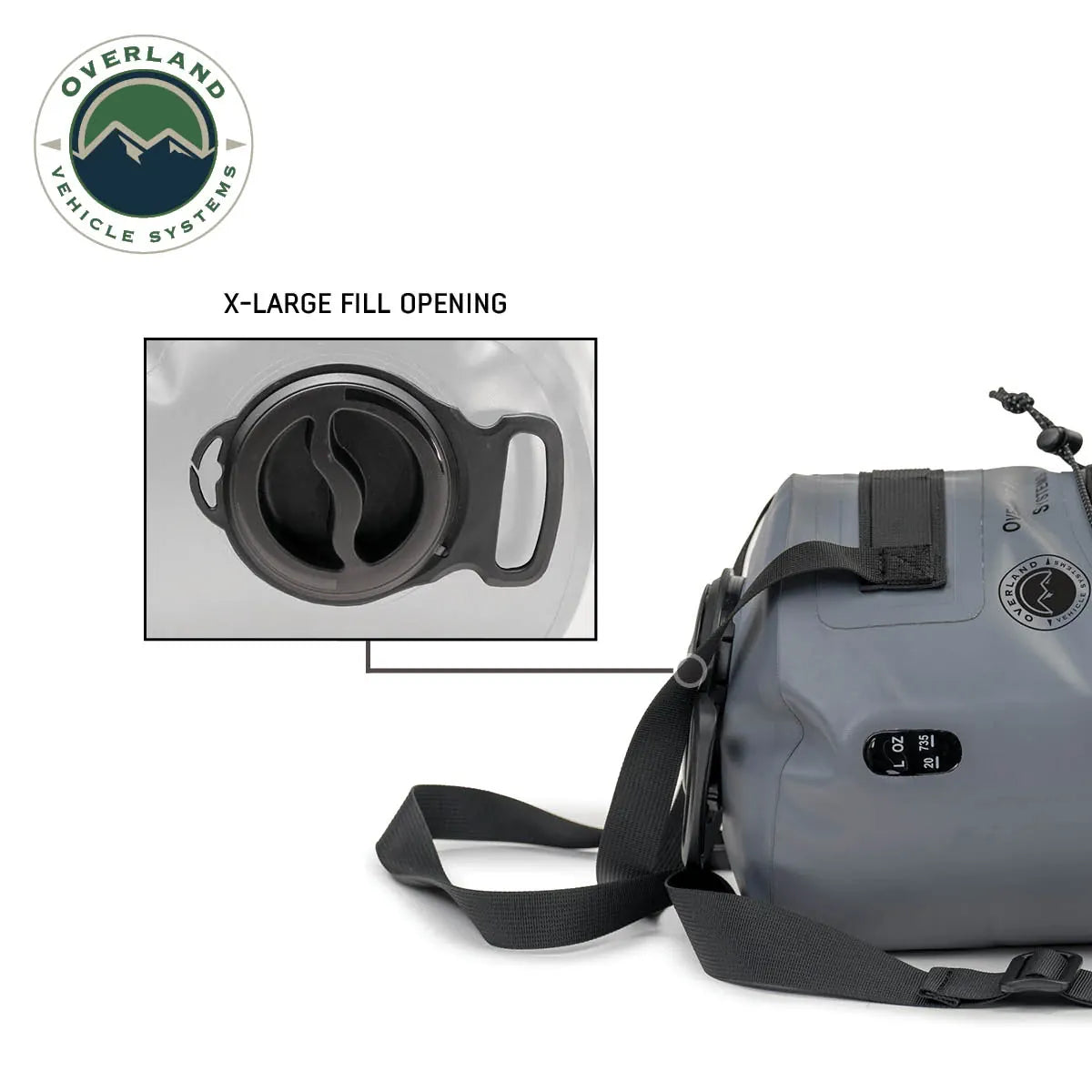 OVS Portable Camp Shower - 23 QT, Nozzle, Foot Pump, and Mesh Storage