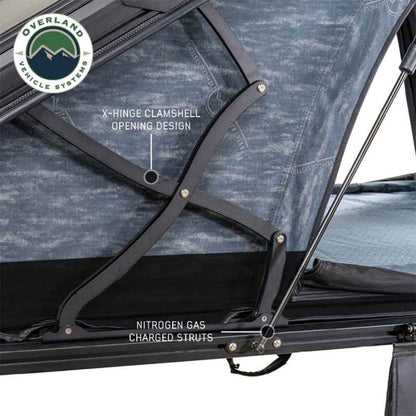Close-up of gas strut hardware of OVS XD Lhotse tent

