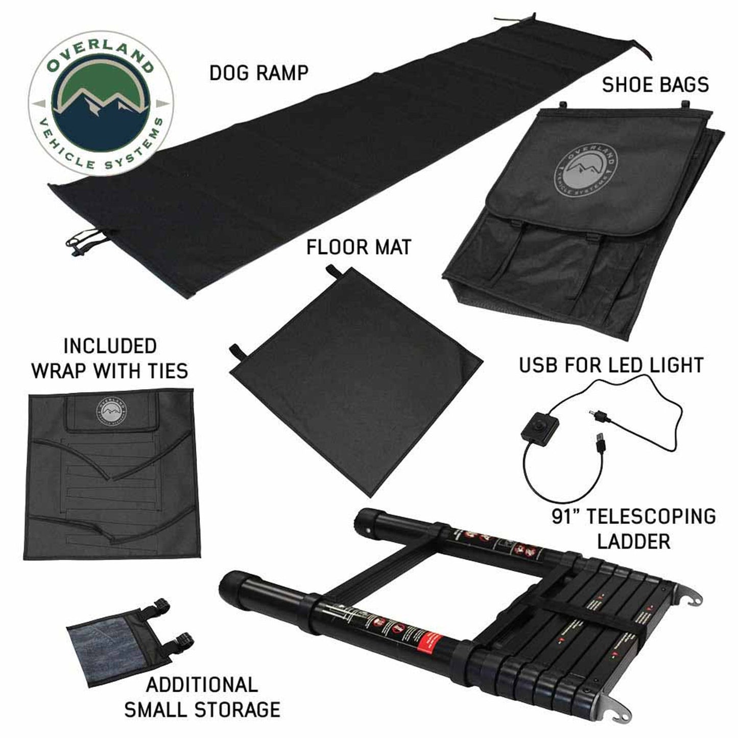 Full accessory and installation kit included with OVS XD Lhotse rooftop tent