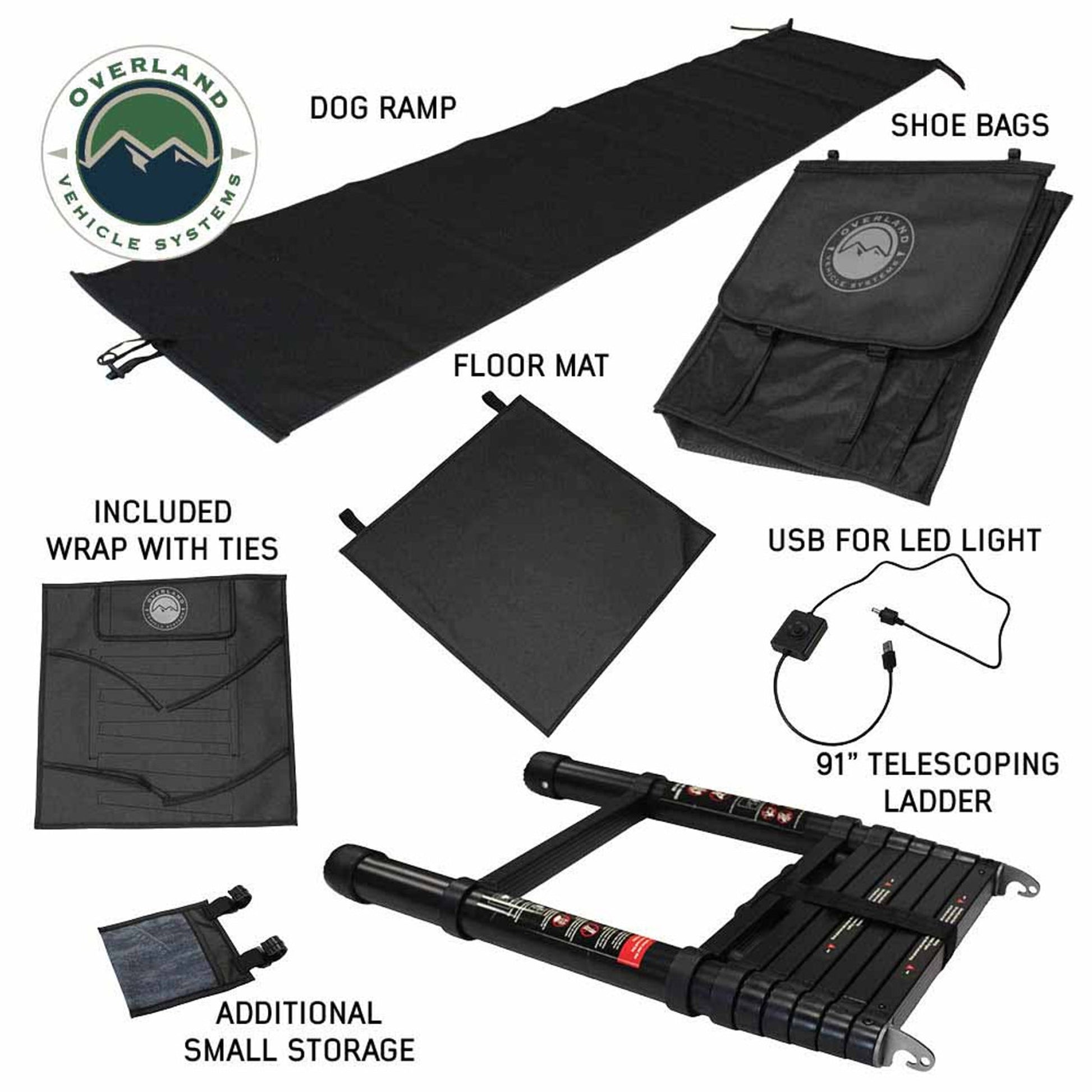 Full accessory and installation kit included with OVS XD Lhotse rooftop tent