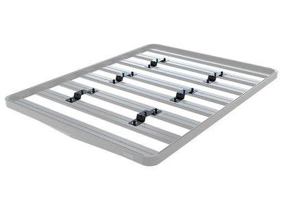 FrontRunner Tent Mount Kit with low-profile brackets installed on roof rack, top-down view highlighting sleek aerodynamic setup for rooftop tent mounting