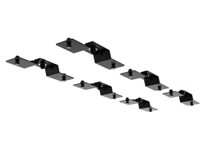 FrontRunner Tent Mount Kit bracket set, detailed product shot of compact low-profile hardware designed for streamlined rooftop tent installation